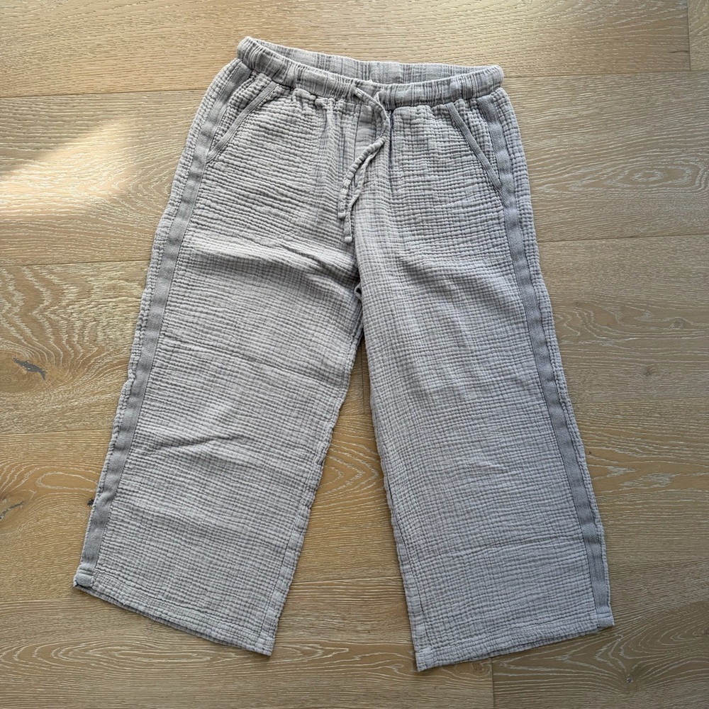Splendid Gauze Palazzo Pant, Gray, Size Large - Picture 3 of 6